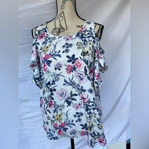 Bwear Floral Ruffle Sleeve Blouse - Multicolor